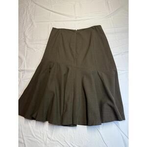 Lauren Ralph Lauren Vintage Womens Wool Blend Lined Flare Midi Skirt Olive Size6
